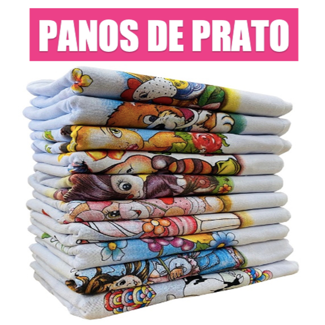 Kit 10 Pano De Prato EUROPINHA ESTAMPADO 60cm X 33cm Guardanapo