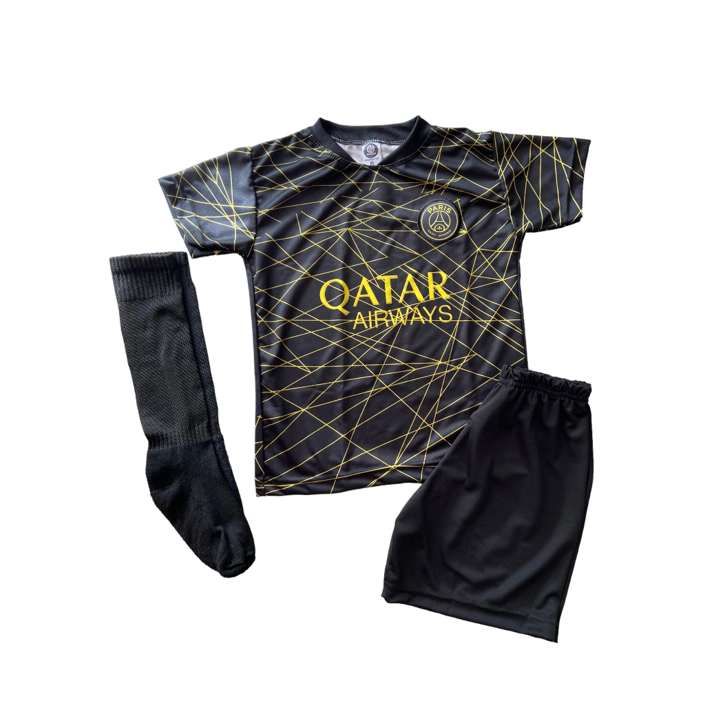 Conjunto De Time Uniforme Infantil Psg Preto Meiao Shopee Brasil