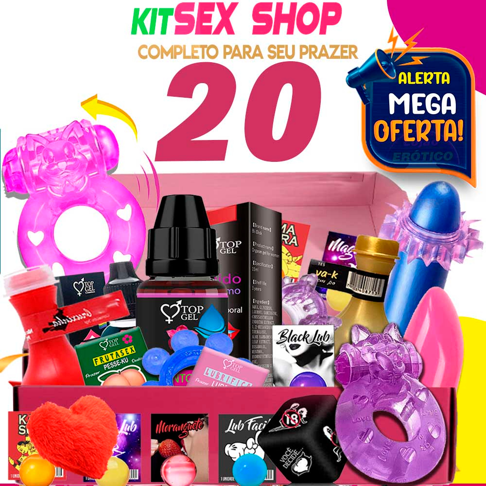 Kit de sexy shop 20 produtos eróticos uso adultos sex shop lubrificante