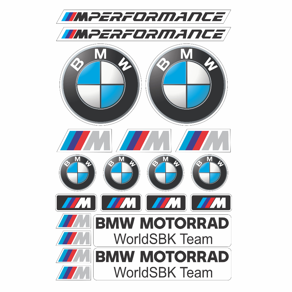 Cartela De Adesivos Bmw Motorrad Logo Universal Unidades Carenagem