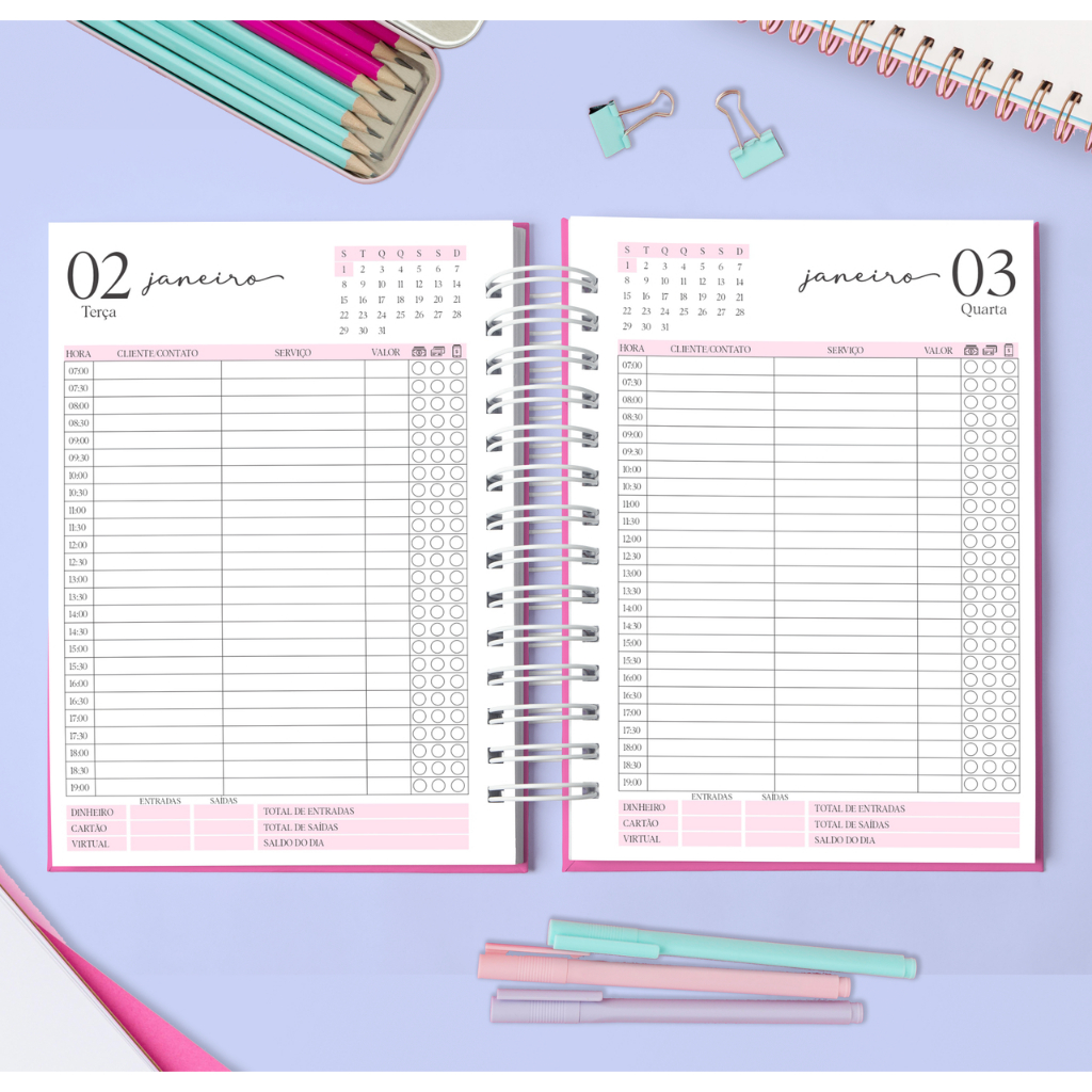 Caderno De Agendamentos Personalizado Sua Marca Datado