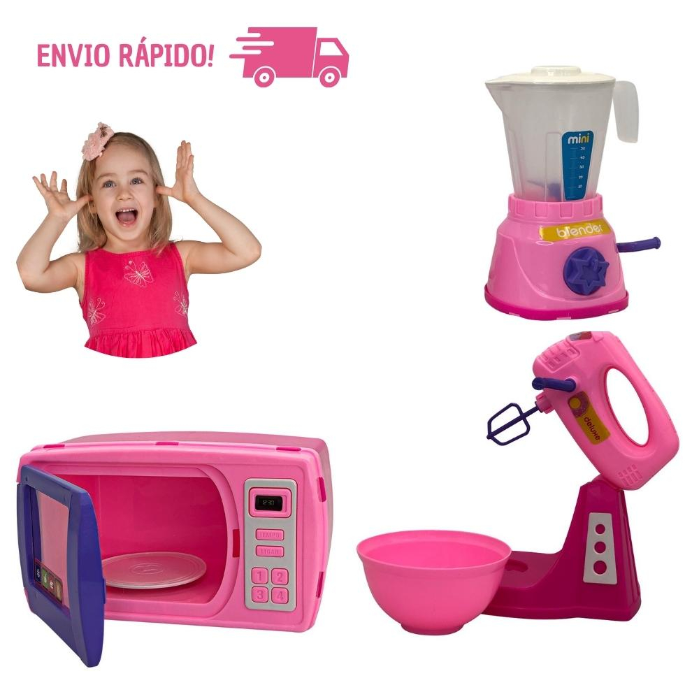 Kit Brinquedos Infantil Mini Confeitaria Liquidificador Batedeira E