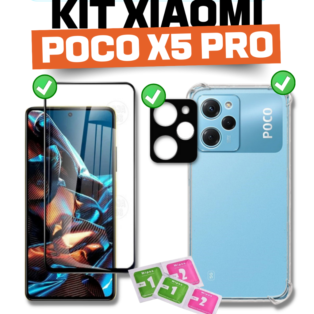 Kit Completo Xiaomi Poco X Pro G Pel Cula Vidro Temperado D