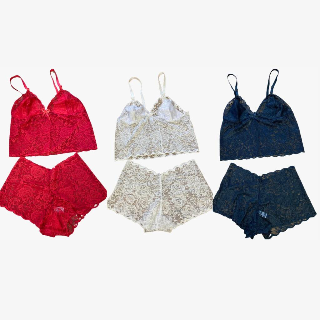 PROMOÇÃO Espera Marido Conjunto Renda Vermelho Feminino Adulto Lingerie Forrado Shopee Brasil