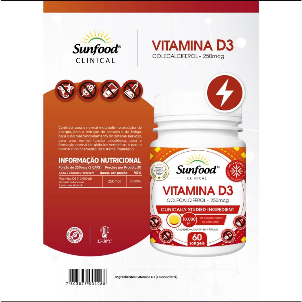 Vitamina D Ui Softgels Sunfood Clinical Shopee Brasil