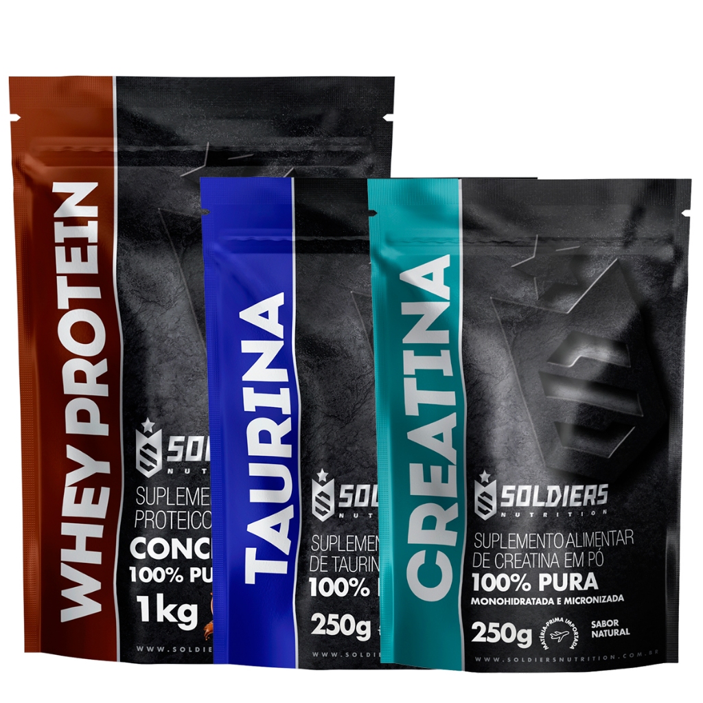 Kit Whey Protein Concentrado Kg Taurina G Creatina