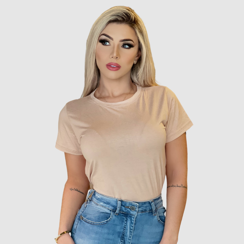 Blusinha Feminina Camiseta Babylook Basica Shopee Brasil