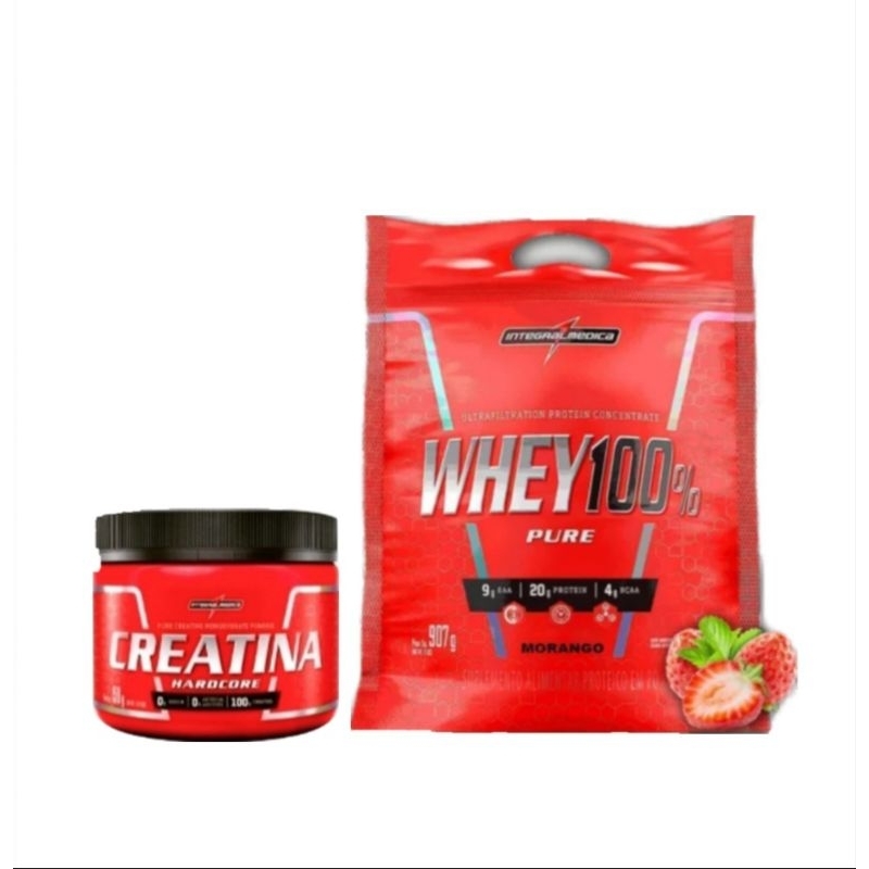 Whey Pure Morango Integralmedica Creatina Hardcore