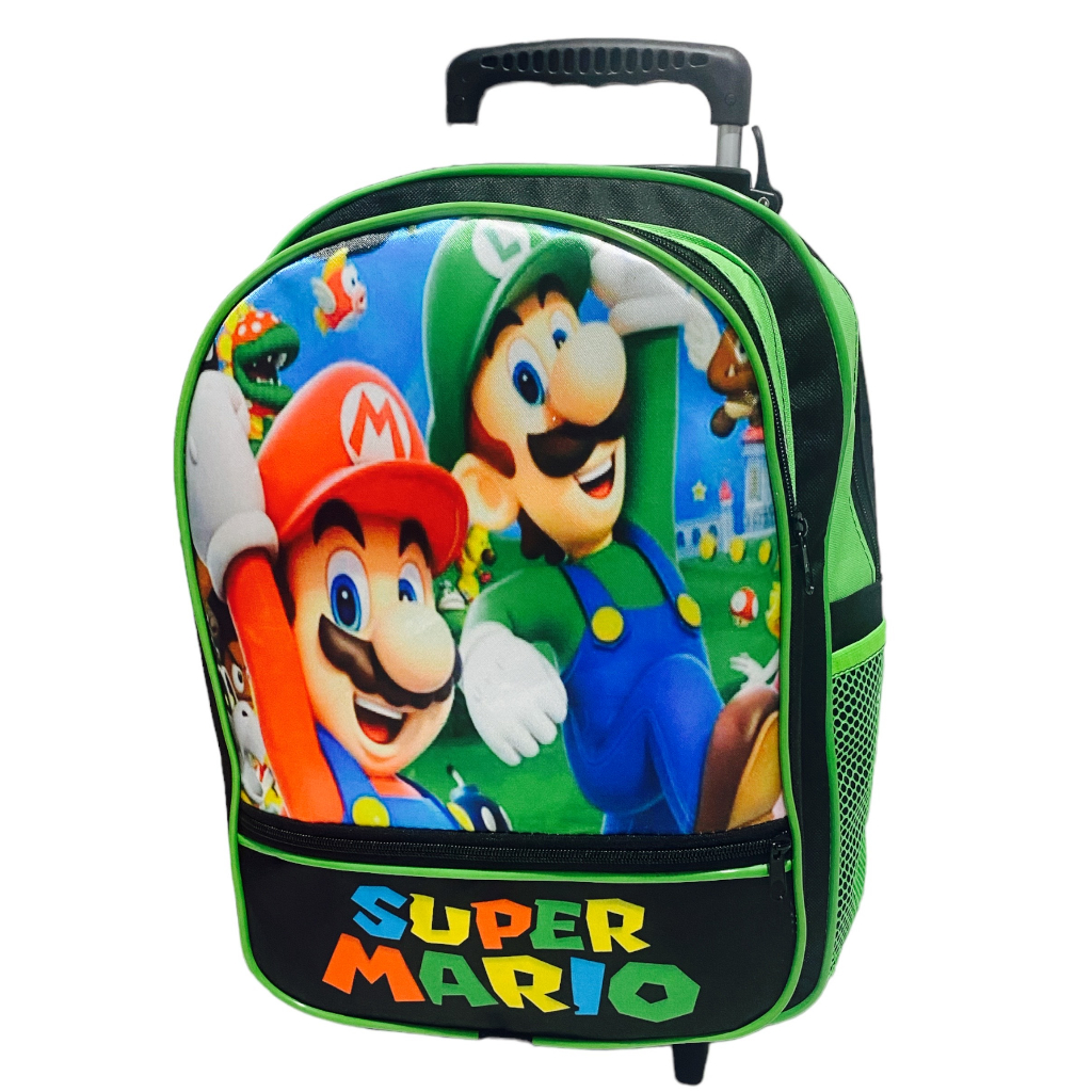 Mochila Infantil Escolar Mario Bros Luigi Bros Linda Rodinhas