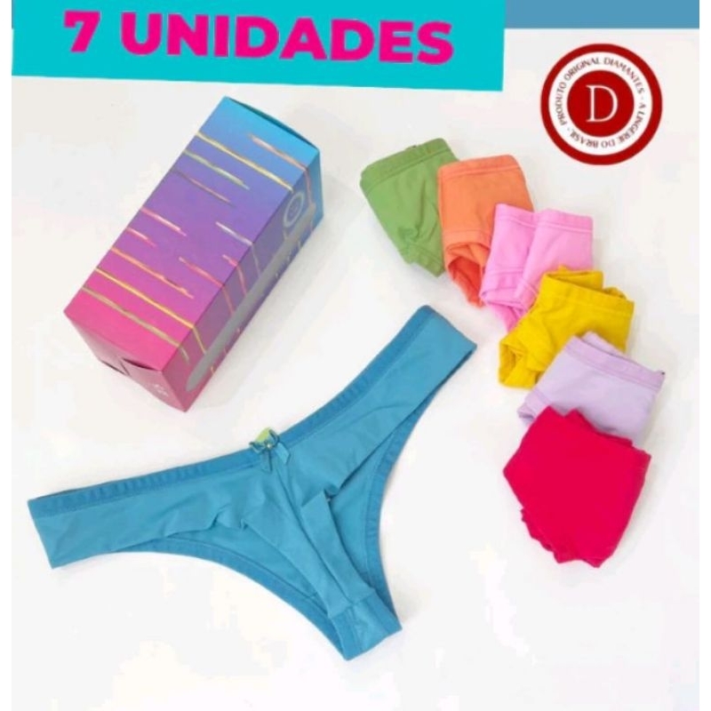 Kit De Calcinha Fio Dental Diamantes Lingerie Femina Shopee Brasil