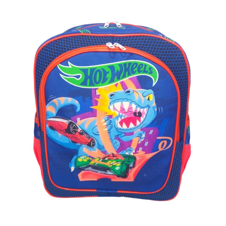 Mochila Infantil Escolar Meninos Costas Hot Wheels Dinossauro Tamanho G