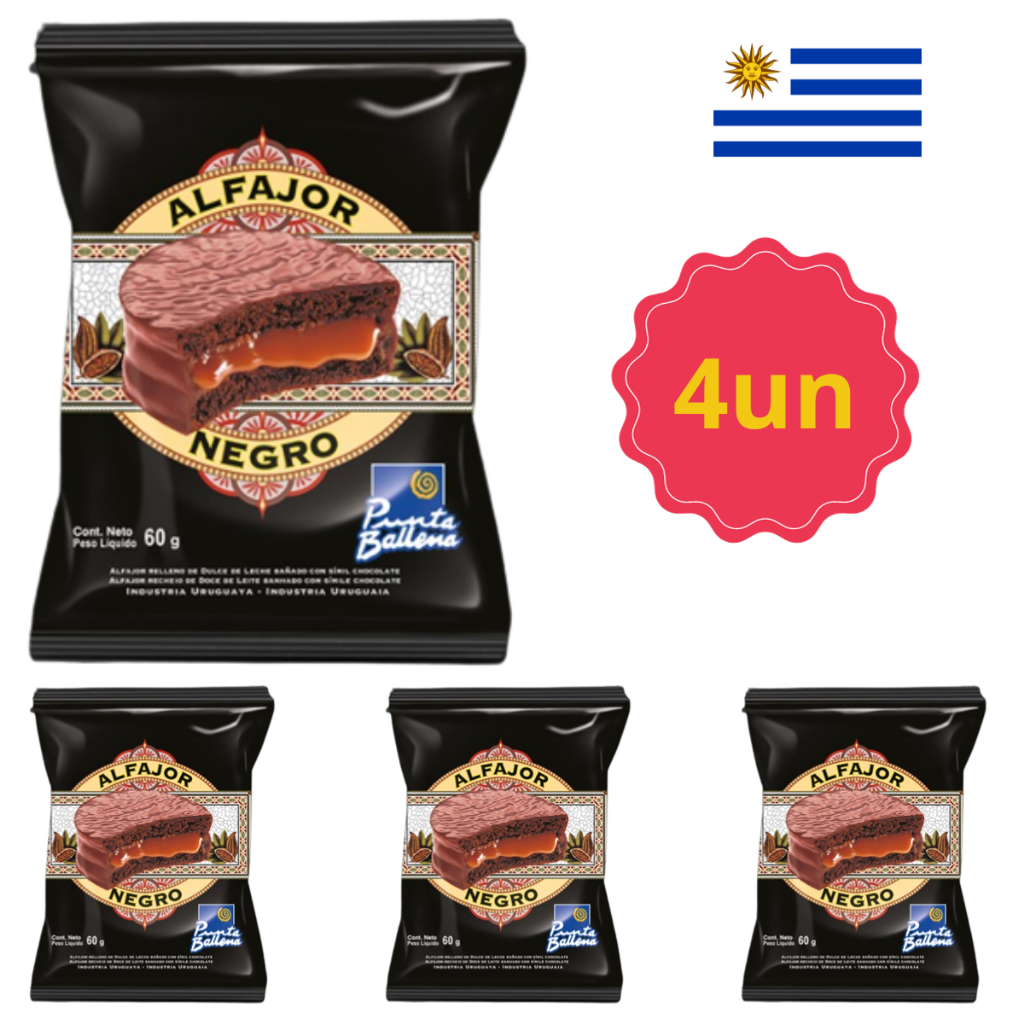 Unid Alfajor Uruguaio Negro Premium Originais G Cobertura De