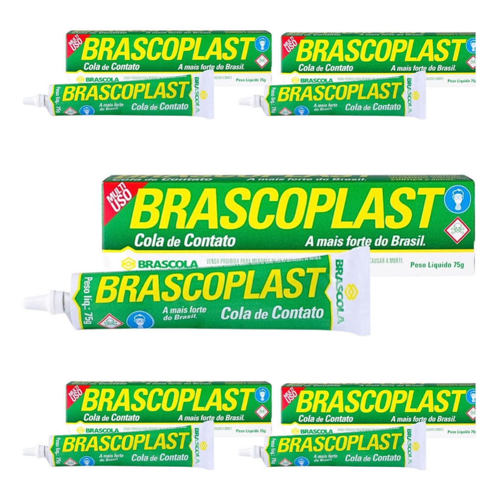 Kit 5 Cola De Contato Brascoplast 75g Cola De Sapateiro Shopee Brasil