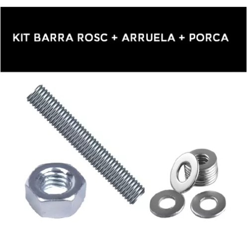 10 Barras 1 2 X 1 Metro 100 Porcas 100 Arruelas Zincada Fixwell