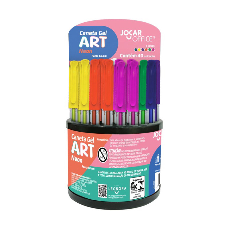 Kit C Canetas Gel Art Neon Jocar Office Shopee Brasil