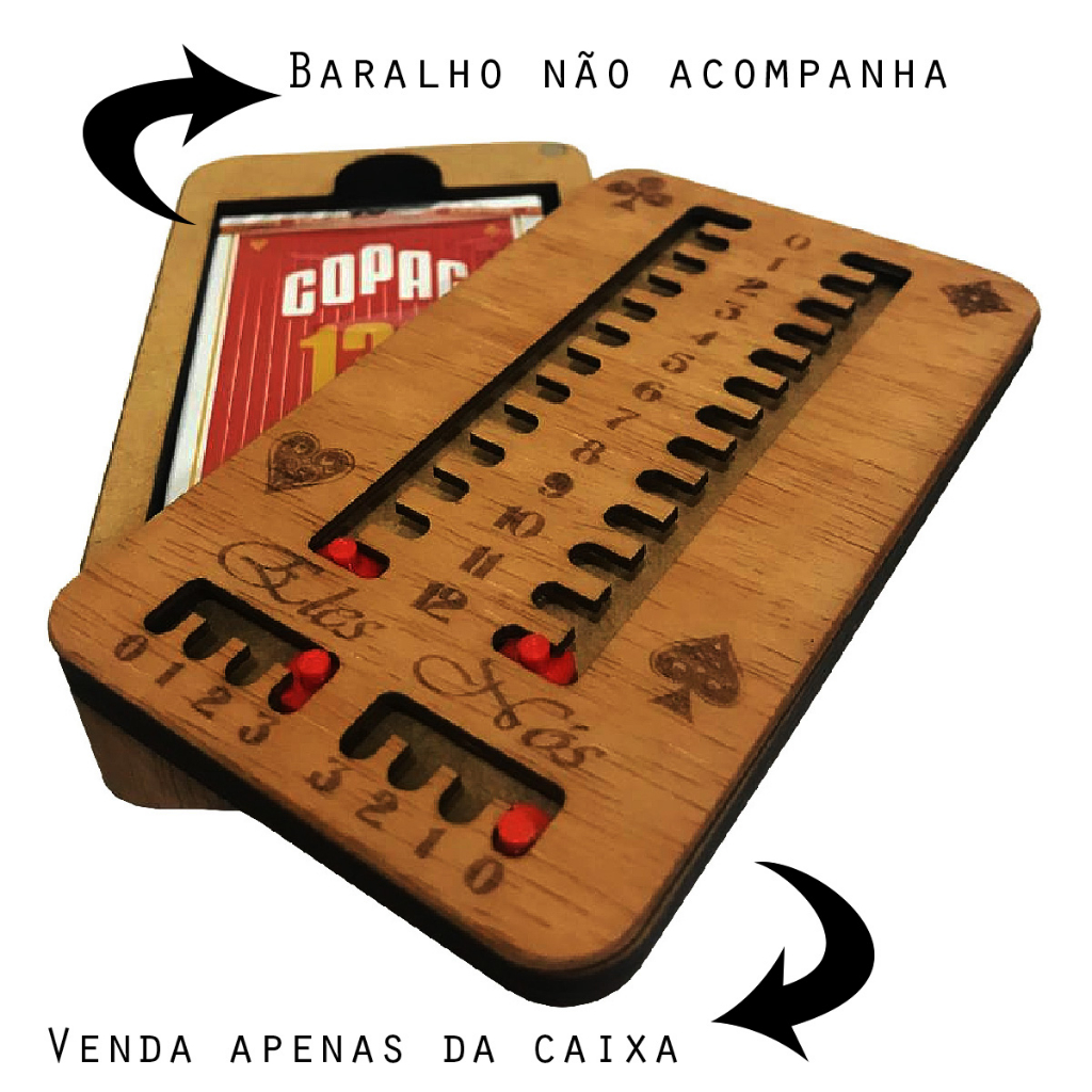 Porta Baralho Truco Caixa Box De Madeira Marca Pontos Shopee Brasil