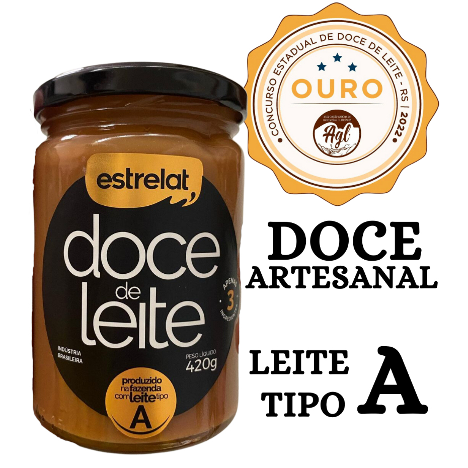 Doce De Leite Artesanal Cremoso Estrelat Leite Puro Tipo A E Sem