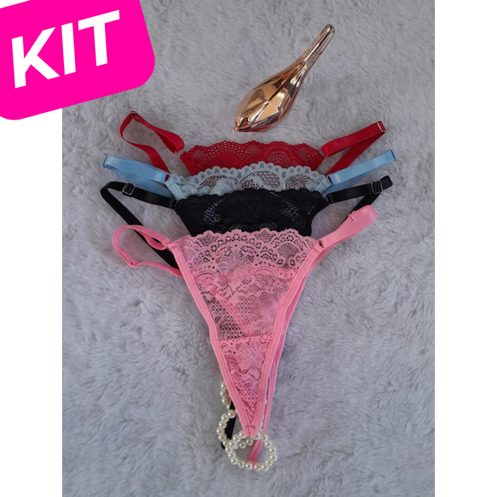 KIT De 4x Calcinhas Tailandesas Lingerie Sexy Shopee Brasil