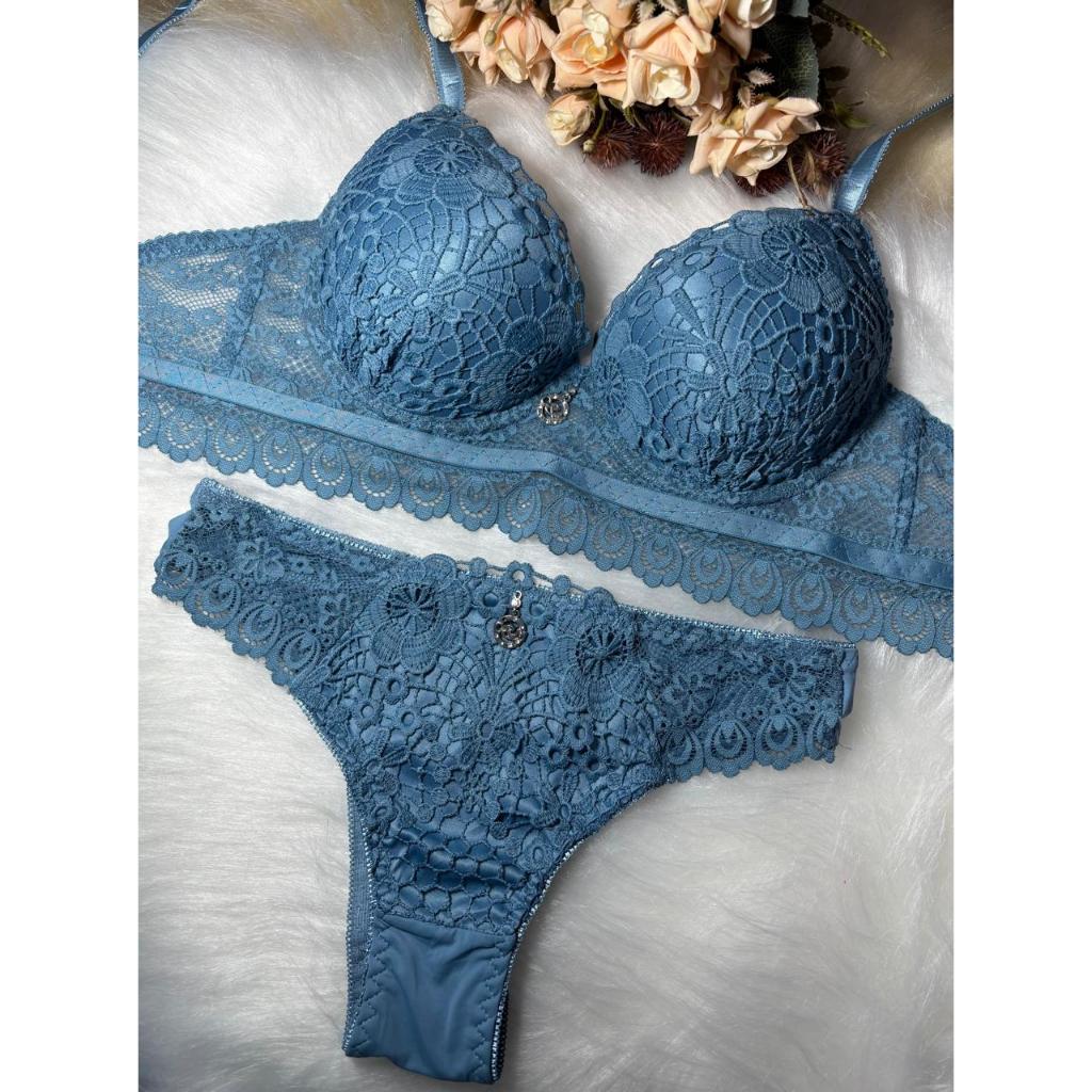 Conjunto De Lingerie Importado Tanga Em Renda Guipir CM Shopee Brasil