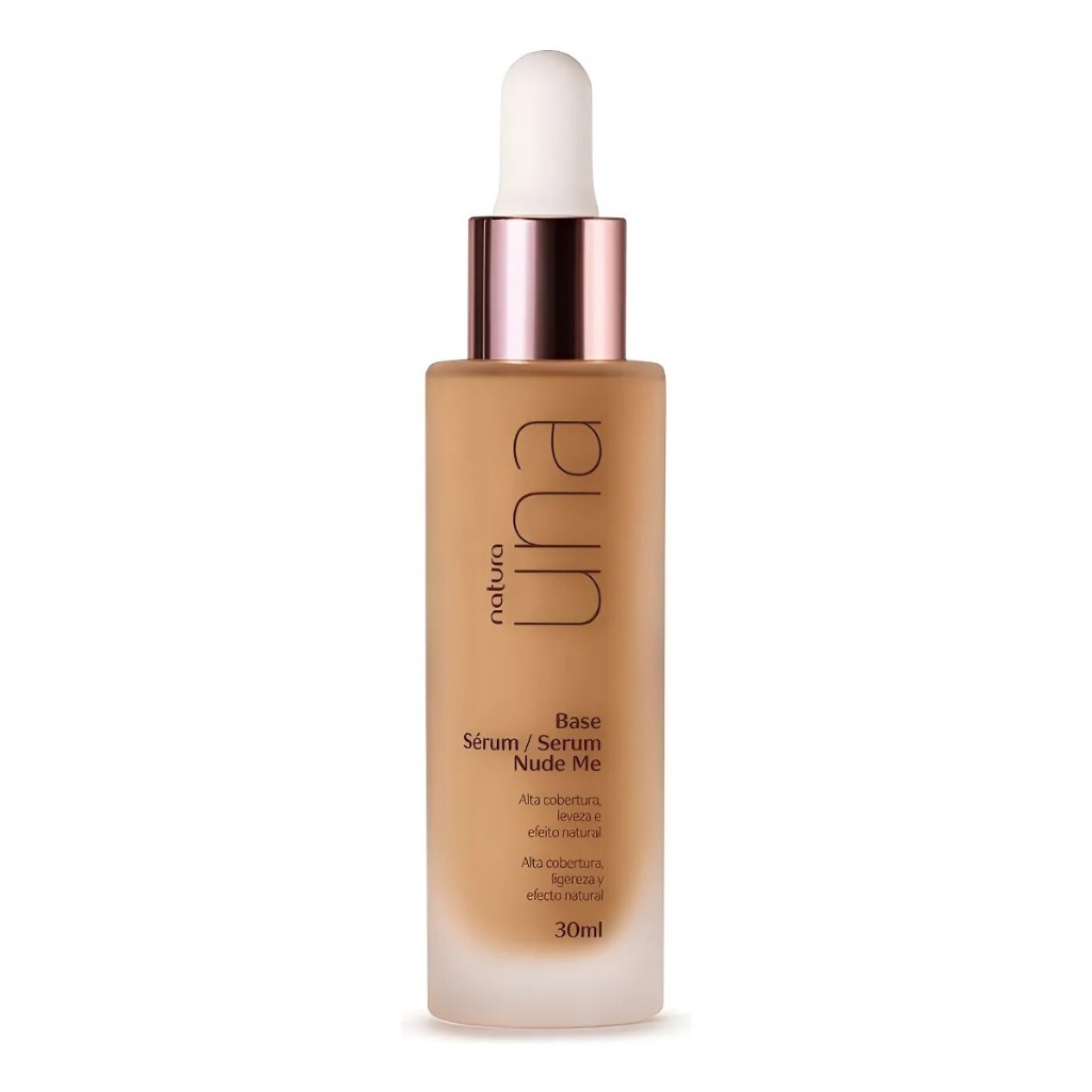 Base Sérum Nude Me Natura Una 30ml Tom 27N Cobertura Leve a Média