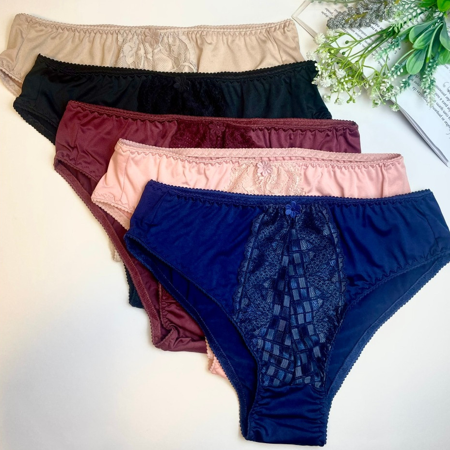 Kit Calcinha Feminina Lingerie Senhora Cal Ola Renda Inteira