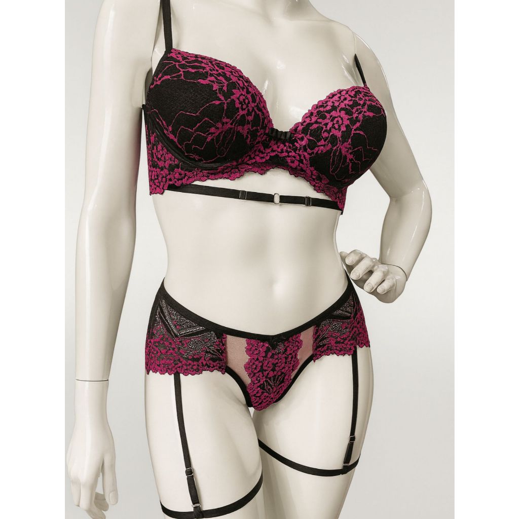 Conjunto Lingerie Sexy Rendado Perneira E Bojo Luxo Premium Shopee Brasil