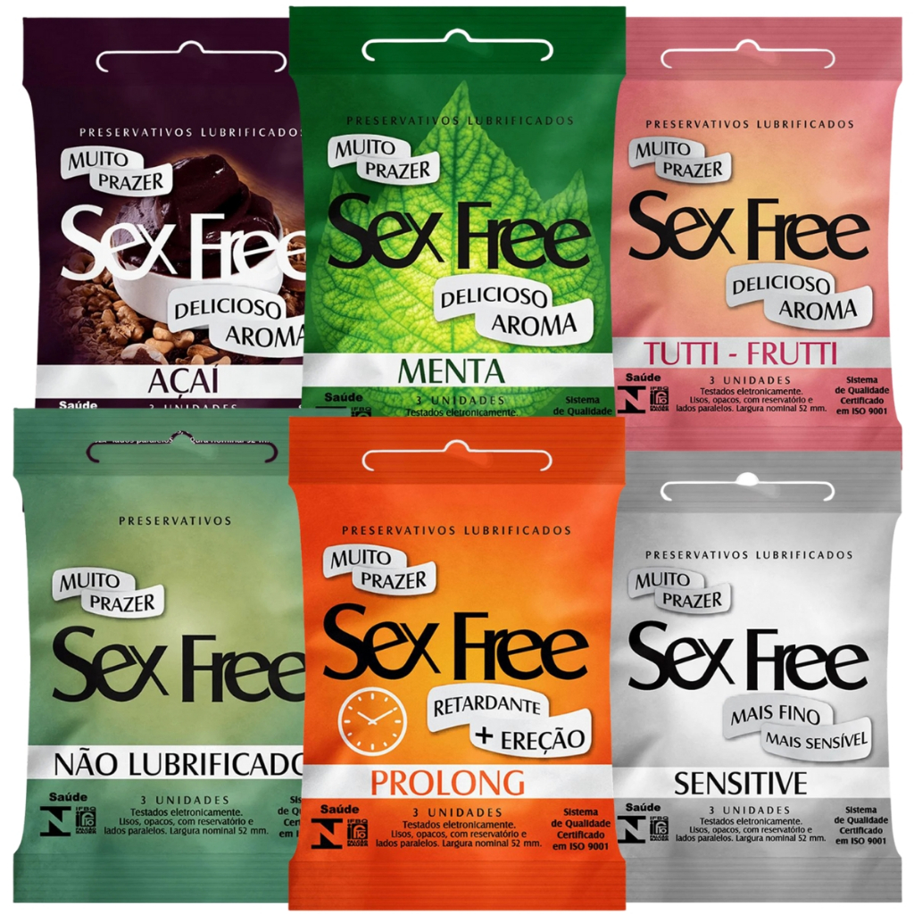 Preservativo Masculino Camisinha Sex Free Efeitos Sabor Estimula