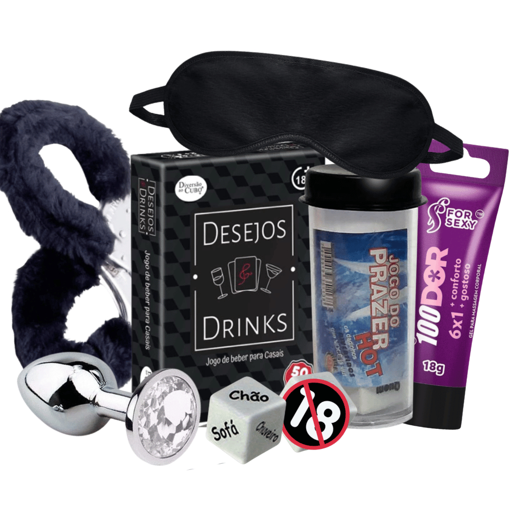 Kit Casal Sex Shop 6 Produtos Escolha O Plug Anal Jogo De Dados