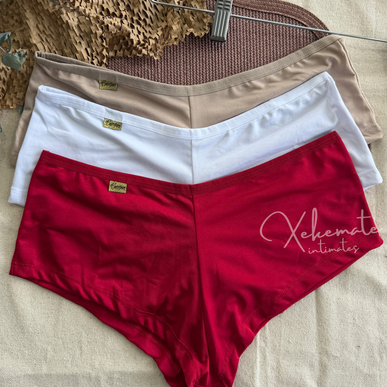 Kit Calcinha Shortinho Cueca Boxer Feminina Conforto Lingerie Moda