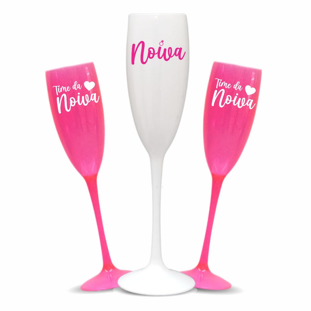 Kit 6 Taças Espumante 190ml Acrílica Tema Chá de lingerie despedida