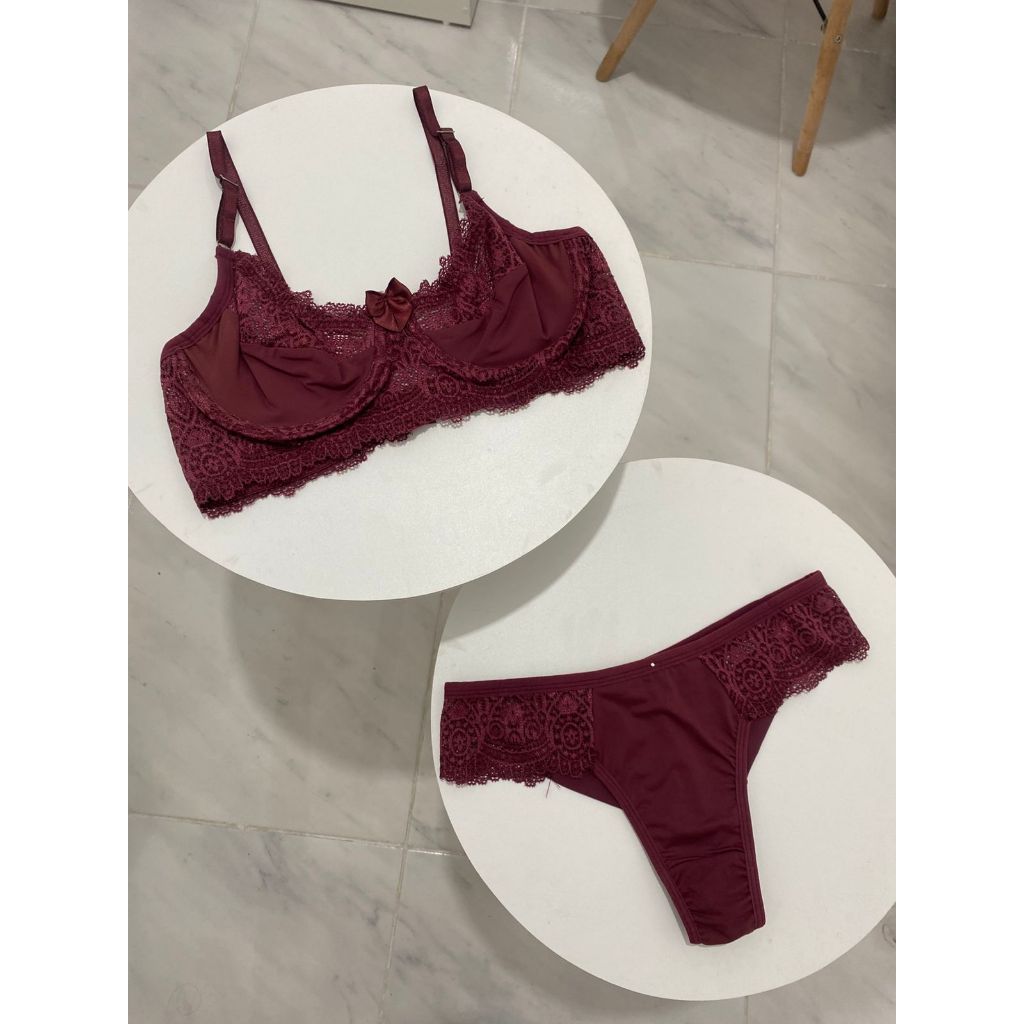 Conjunto Lingerie Em Renda E Microfibra Poliamida Confort Shopee Brasil