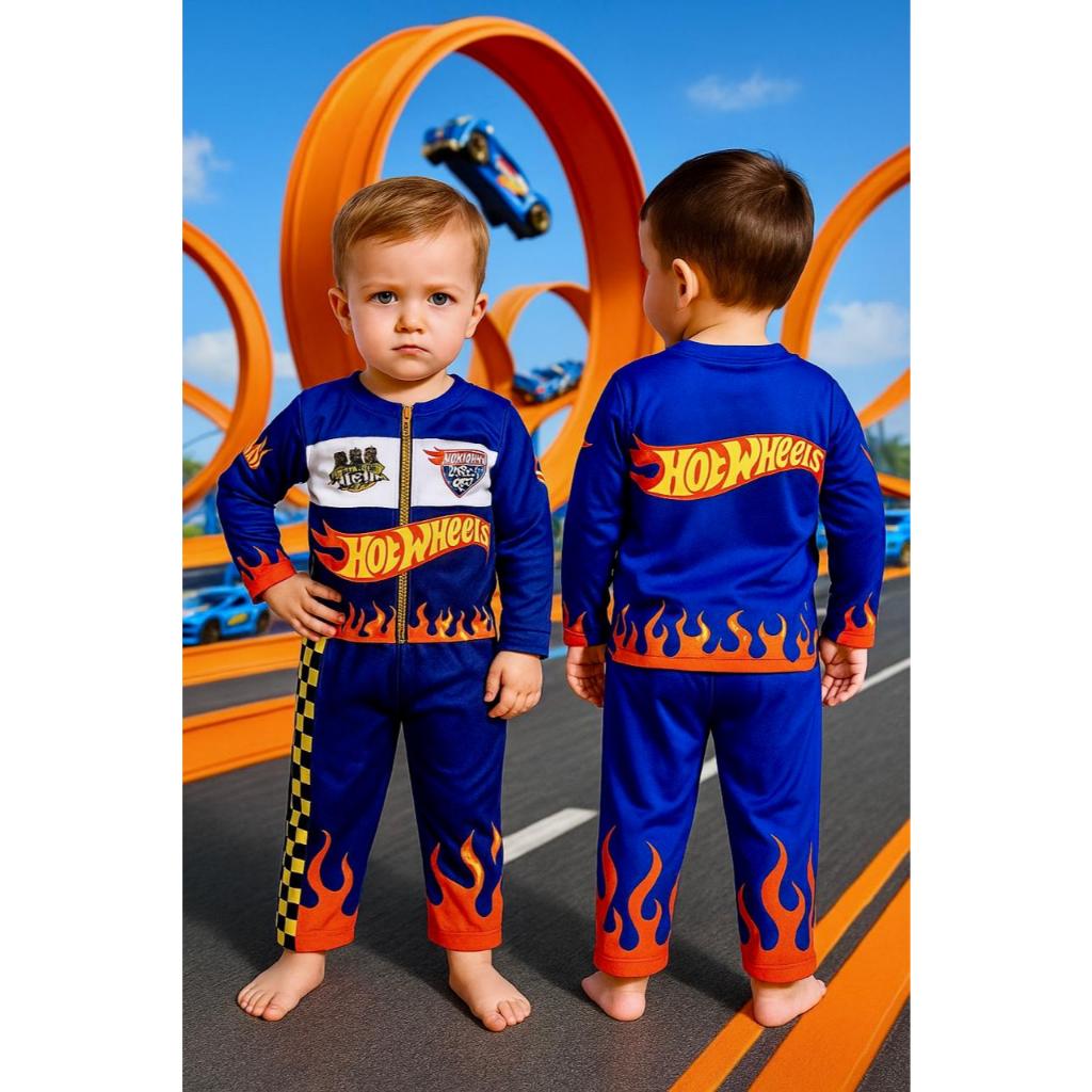Fantasia Infantil Hot Wheels Fantasia bebê Piloto de Corrida Fantasia