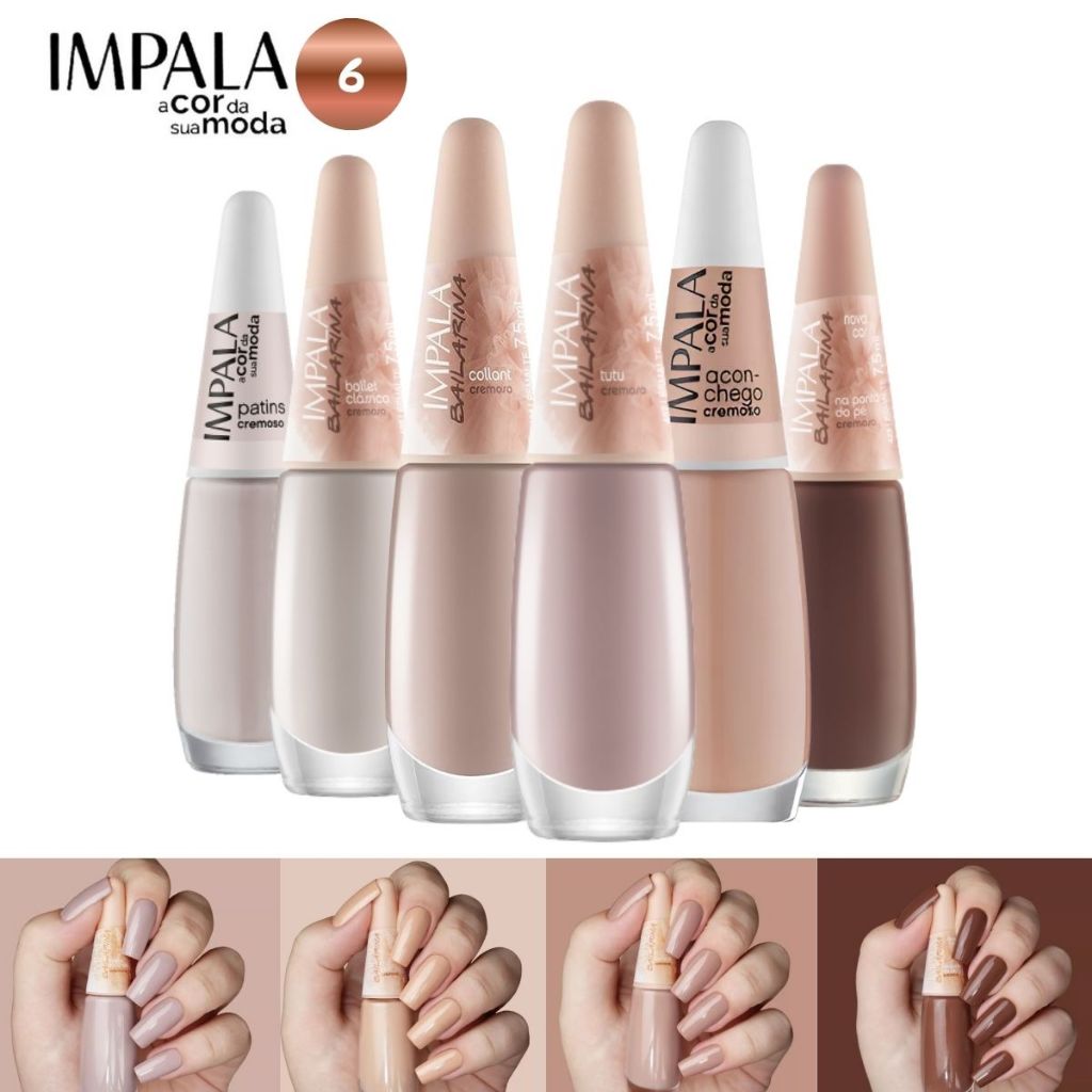 Impala Nude Kit 6 Esmaltes Em Tons Nudes Shopee Brasil