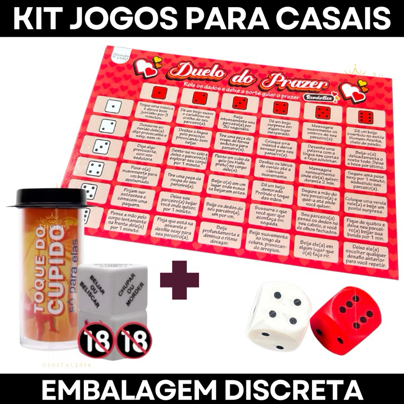 Kit Jogo erótico Casal Lésbica Gay Tabuleiro Duelo do Prazer 36