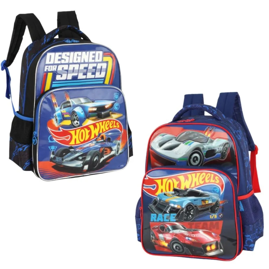 Mochila De Costas Hot Wheels Luxcel HotWheels Infantil Escolar
