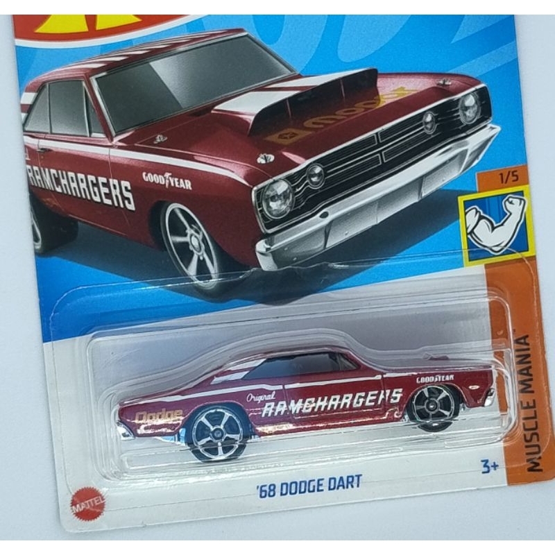 Hot Wheels 1968 Dodge Dart Vermelho HTD65 N7C5 Carrinho Miniatura