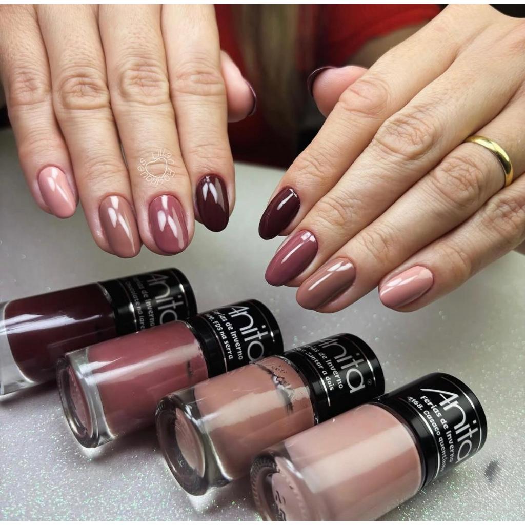 Kit 4 Esmaltes Anita Tons Marrom Nude Cremoso Shopee Brasil