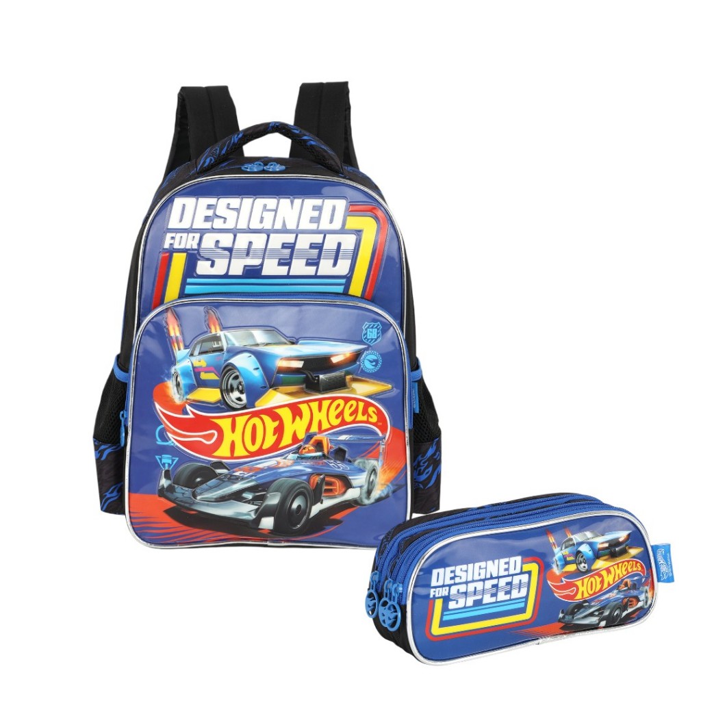 Kit Mochila De Costas Estojo Escolar Hot Wheels Luxcel Shopee Brasil