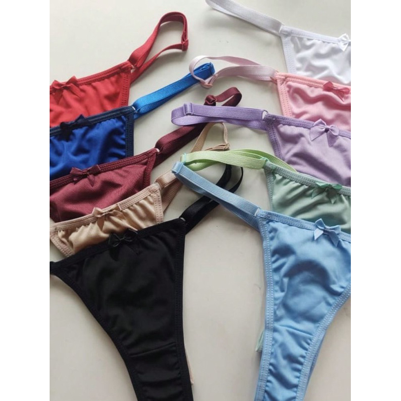 Kit C 10 Unidades De Calcinha Microfibra Fio Dental Regulagem Lingerie
