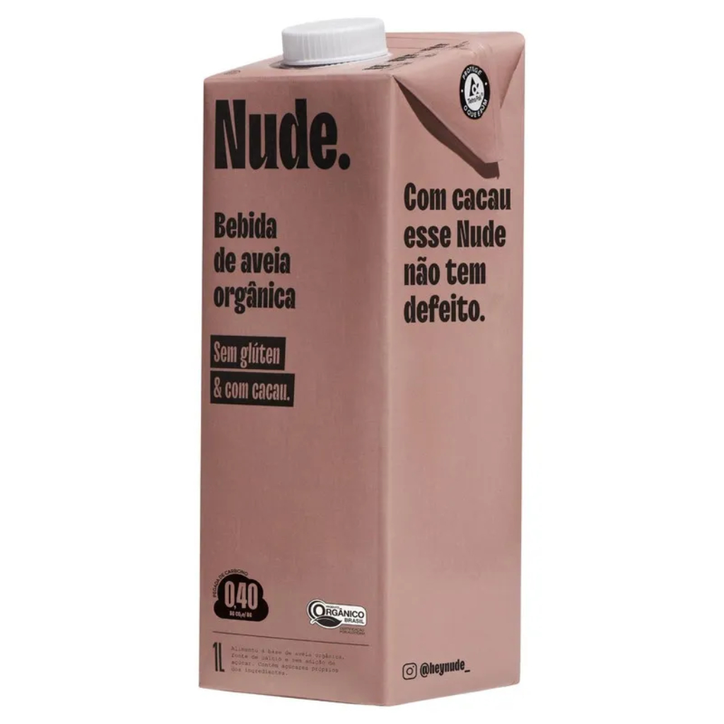 Bebida Vegetal De Aveia Orgânica Nude Cacau 1L Leve Achocolatada E
