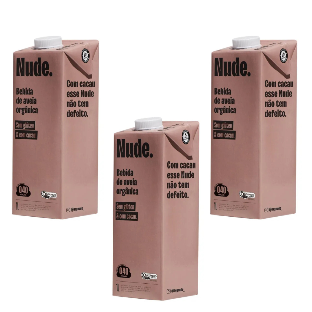 Kit Caixas Bebida Vegetal De Aveia Orgânica Nude Cacau L Leve