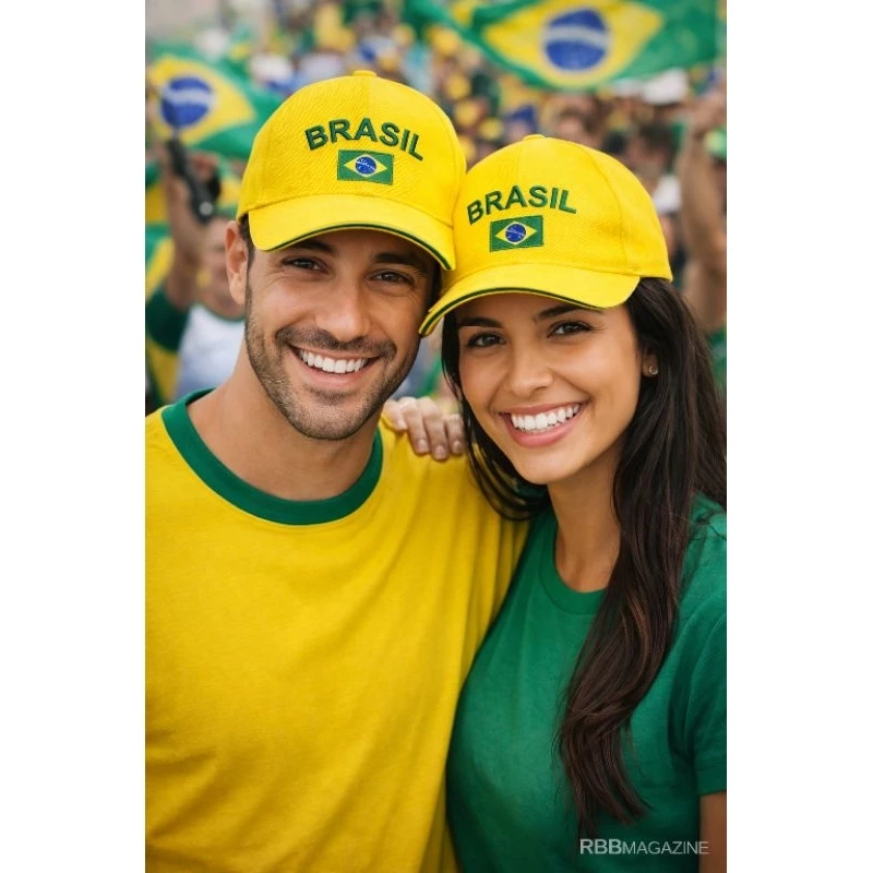 Boné Bordado Do Brasil Adulto Unissex Premium