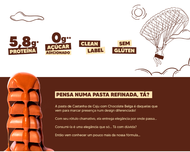 Pasta De Castanha De Caju Chocolate Belga Crocante G E G Naked Nuts Sem Lactose