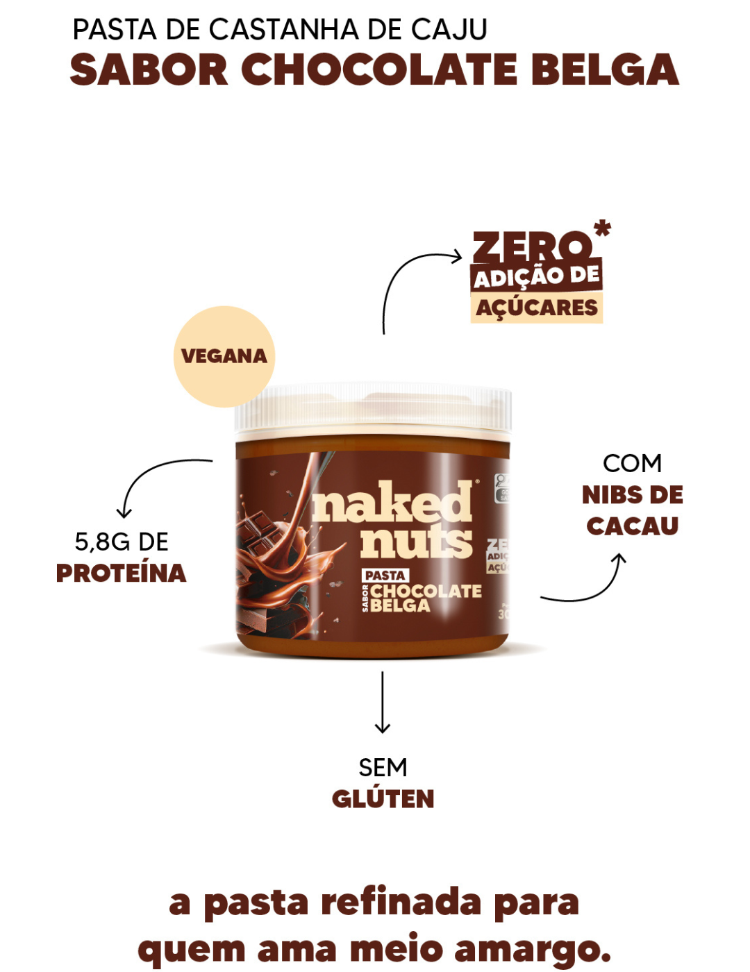 Pasta de Amendoim Proteica 300g Naked Nuts Pasta Fit Zero Açúcar