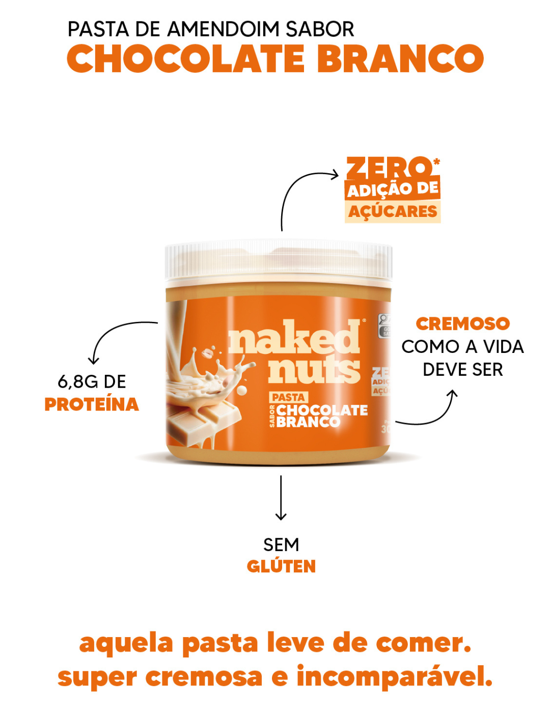 Pasta de Amendoim Proteica 300g Naked Nuts Pasta Fit Zero Açúcar