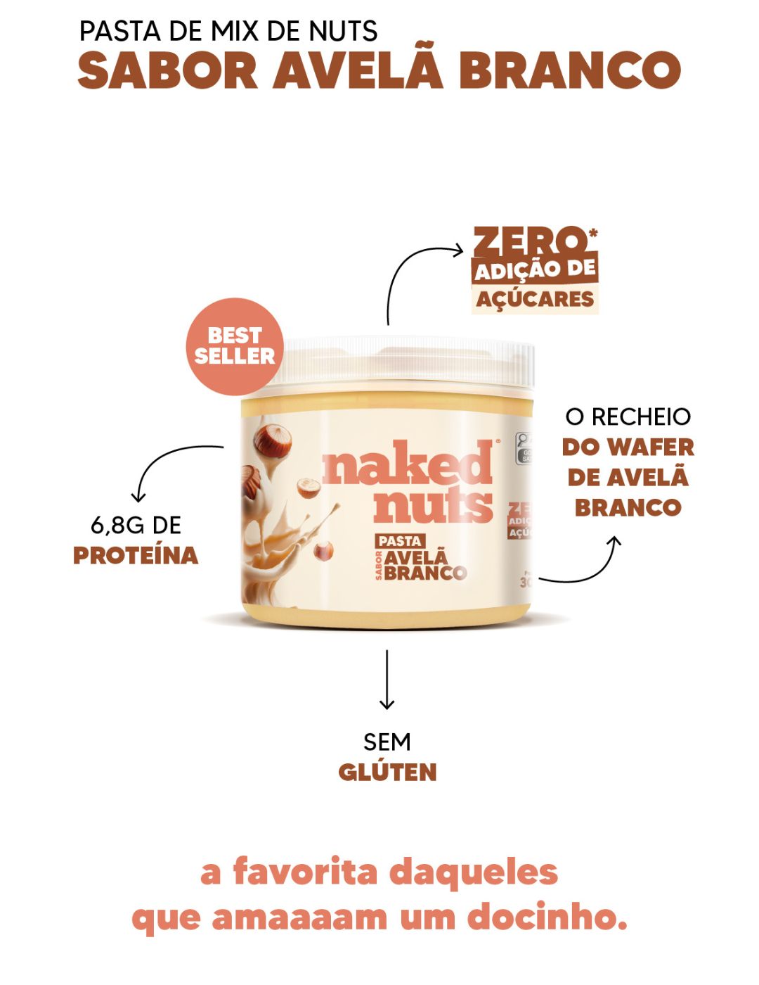 Pasta de Amendoim Vários Sabores Naked Nuts Pasta Fit Zero