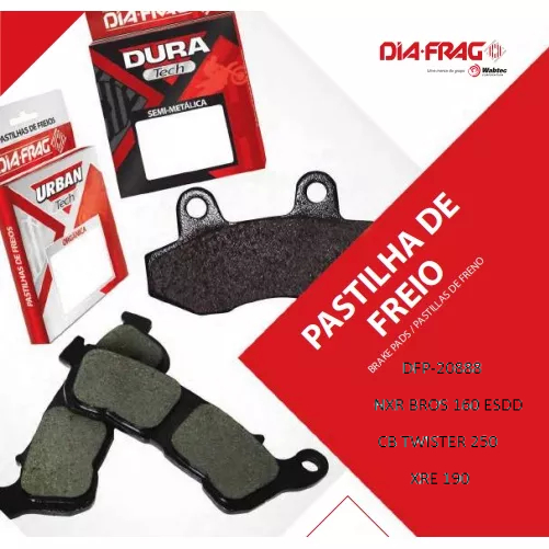 Pastilha De Freio Traseiro Marca DIAFRAG Modelo Original NXR BROS 160