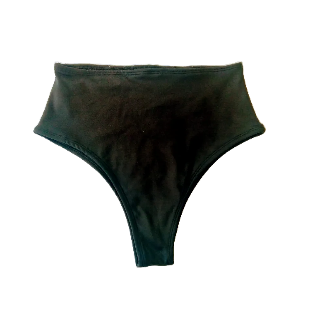Biquini Feminino Calcinha Hot Pants Cintura Alta Lateral Larga Franzida