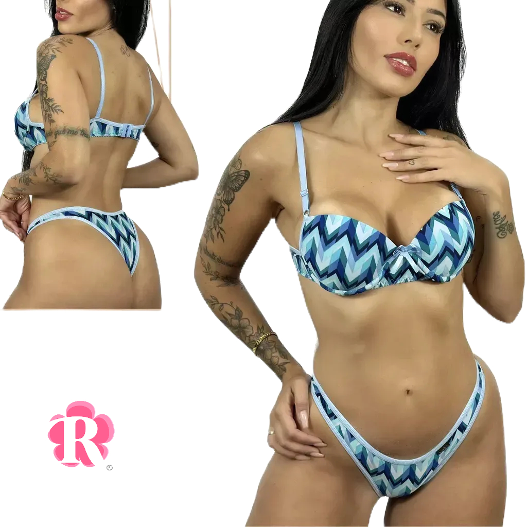 Conjunto Lingerie Feminino Conjunto Suti E Calcinha Estampadas