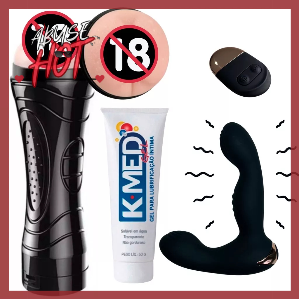 Kit Sex Shop Massageador De Pr Stata Controle Vibrador Masculino